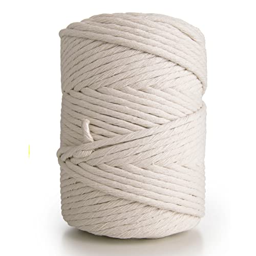 MB Cordas Makramee-Seil 5mm x 120 m - Natürliche Baumwollkordel – 1 PLY Starke Baumwollschnur - Makramee Traumfänger, Wandbehang, Stricken, Häkeln - Elfenbeinweiß MB Cordas Makramee-Seil 5mm x 120 m - Natürliche Baumwollkordel – 1 PLY Starke Baumwollschnur - Makramee Traumfänger, Wandbehang, Stricken, Häkeln - Elfenbeinweiß von MB Cordas