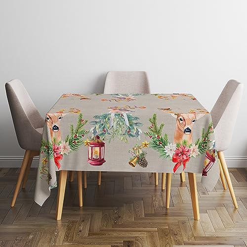 Italian Bed Linen Panama schmutzabweisende Tischdecke, 100% Baumwolle, Magico Natale, 150x180 cm Italian Bed Linen Panama schmutzabweisende Tischdecke, 100% Baumwolle, Magico Natale, 150x180 cm von Italian Bed Linen