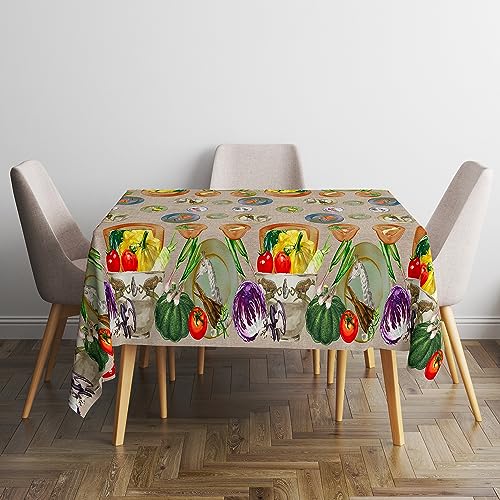 Italian Bed Linen Panama schmutzabweisende Tischdecke, 100% Baumwolle, Orto in Tavola, 150x180 cm Italian Bed Linen Panama schmutzabweisende Tischdecke, 100% Baumwolle, Orto in Tavola, 150x180 cm von Italian Bed Linen
