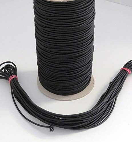 MB Gummikordel, 3 mm Bandstärke, Bandfarbe schwarz, 65% Dehnung, 10 Meter am Stück von MB