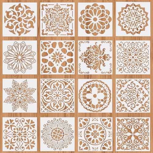 MBAIYO 16 Stück Mandala Schablonen, Wiederverwendbare Malerei Vorlage Stencil Kits Blumen Malschablone Airbrush Schablone 15x15cm Zeichenschablonen für Kinder DIY Handwerk Scrapbooking Malen MBAIYO 16 Stück Mandala Schablonen, Wiederverwendbare Malerei Vorlage Stencil Kits Blumen Malschablone Airbrush Schablone 15x15cm Zeichenschablonen für Kinder DIY Handwerk Scrapbooking Malen von MBAIYO