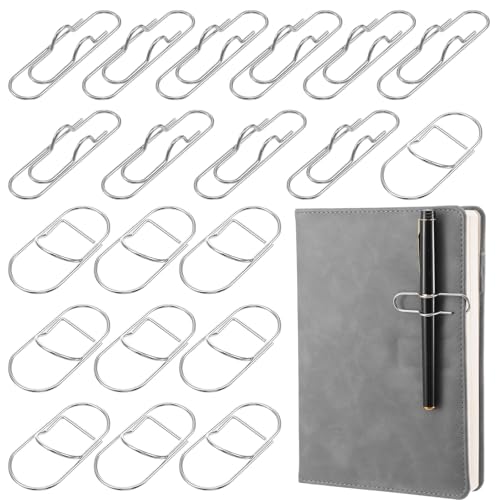MBAIYO 20 Stück Metall-Stift-Clip für Notebook, tragbarer Stifthalter, multifunktional, Büroklammer, Stifthalter, Edelstahl, Bleistift-Clips, Lesezeichen, Schreibwarenwerkzeug, Bürobedarf für von MBAIYO