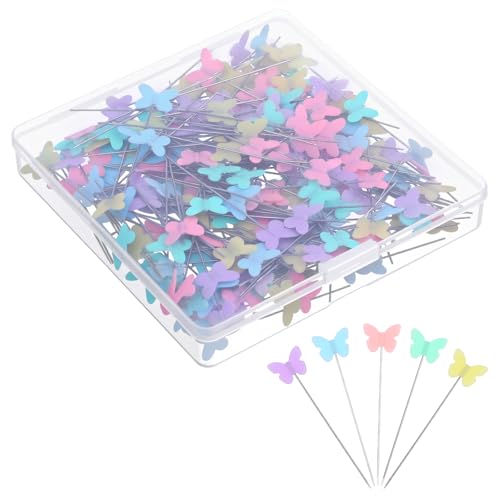 MBAIYO 250 Stück Schmetterlingkopf Stecknadeln, Nähnadeln Stecknadeln Mit Kopf Schmetterling Lang 5,3 cm Mehrfarbige Head Pins mit Aufbewahrungsbox Sewing Pins für DIY Nähen Handwerk Basteln MBAIYO 250 Stück Schmetterlingkopf Stecknadeln, Nähnadeln Stecknadeln Mit Kopf Schmetterling Lang 5,3 cm Mehrfarbige Head Pins mit Aufbewahrungsbox Sewing Pins für DIY Nähen Handwerk Basteln von MBAIYO