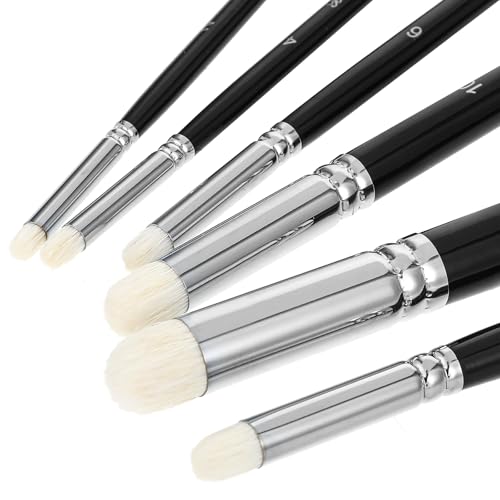MBAIYO 6 Größen Dry Brush Pinsel Set, Miniature Painting Drybrush Set Premium Goat Hair Domed Professionelle Hobby-Detailpinsel Miniatur Trockenpinsel für Modellbau Fantasy-Figuren Malerei Aquarell MBAIYO 6 Größen Dry Brush Pinsel Set, Miniature Painting Drybrush Set Premium Goat Hair Domed Professionelle Hobby-Detailpinsel Miniatur Trockenpinsel für Modellbau Fantasy-Figuren Malerei Aquarell von MBAIYO
