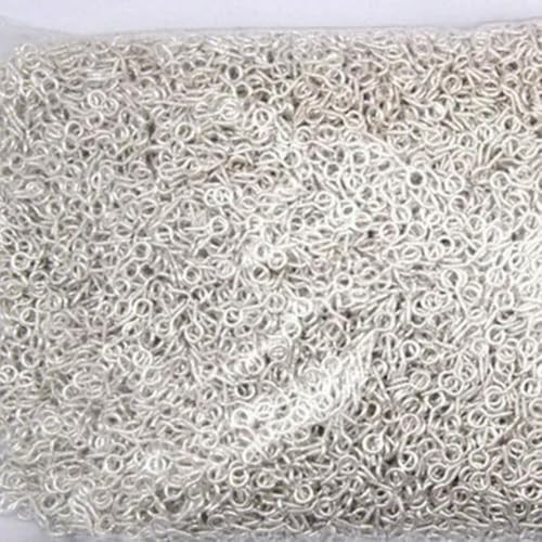 MBHHU Kleine Ösenstifte mit Schraubverschluss aus Edelstahl, kleine winzige Mini-Ösenstifte, Ösenhaken, Schraubverschlusshaken for die Schmuckherstellung(Bright Silver,8mm) von MBHHU