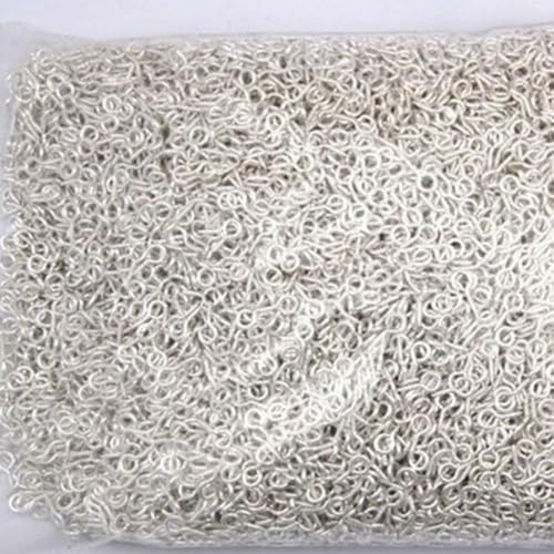 MBHHU Kleine Ösenstifte mit Schraubverschluss aus Edelstahl, kleine winzige Mini-Ösenstifte, Ösenhaken, Schraubverschlusshaken for die Schmuckherstellung(Bright Silver,8mm) von MBHHU