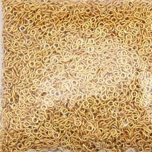 MBHHU Kleine Ösenstifte mit Schraubverschluss aus Edelstahl, kleine winzige Mini-Ösenstifte, Ösenhaken, Schraubverschlusshaken for die Schmuckherstellung(Gold,10mm) von MBHHU