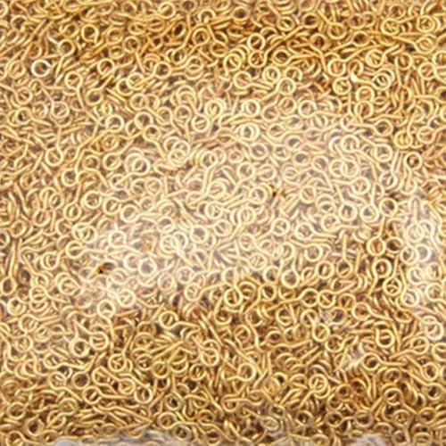 MBHHU Kleine Ösenstifte mit Schraubverschluss aus Edelstahl, kleine winzige Mini-Ösenstifte, Ösenhaken, Schraubverschlusshaken for die Schmuckherstellung(Gold,8mm) von MBHHU