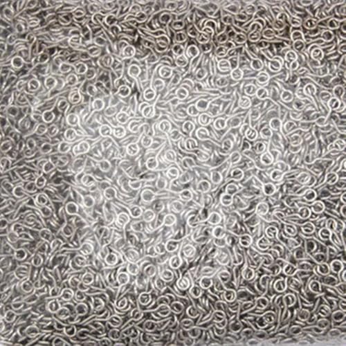 MBHHU Kleine Ösenstifte mit Schraubverschluss aus Edelstahl, kleine winzige Mini-Ösenstifte, Ösenhaken, Schraubverschlusshaken for die Schmuckherstellung(Silver,10mm) von MBHHU