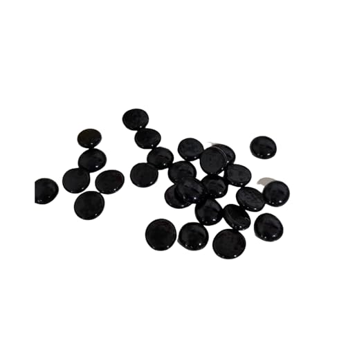 Glasmurmeln, flache Mini-Glasperlen ~ 100 Stück für Vasenfüller, Blumenboden, Mancala-Edelsteine, Kieselsteine, Aquarium-Steine für Tisch, Aquarium, Heimdekoration, Bastelbedarf (schwarz, 2,3 kg) von MBKHFLL
