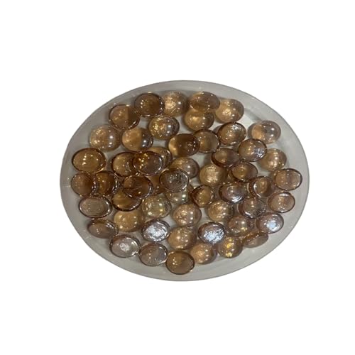 Glasmurmeln, flache Mini-Glasperlen ~ 100 Stück für Vasenfüller, Mancala-Edelsteine, Kieselsteine, Aquarium-Steine für Tisch, Aquarium, Heimdekoration, Bastelbedarf (Rosa, 2,3 kg) von MBKHFLL
