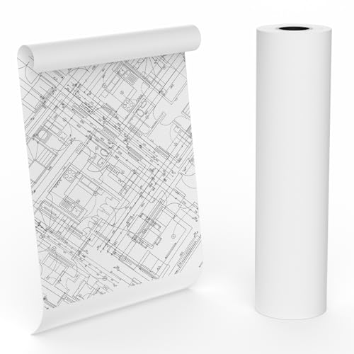 Breitformat-Papier, 91,4 cm x 45,7 m, CAD-Bond-Rollen, Plotterpapier auf 5,1 cm Kern für CAD-Zeichnungen, Ingenieurpläne, GIS-Karten und architektonische Designs, 1 Rolle von MBLABEL