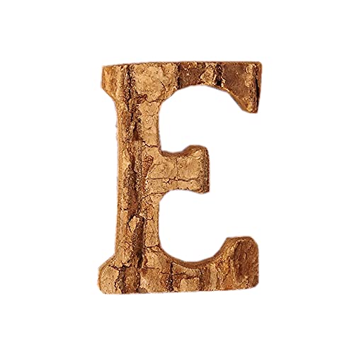 1 x Buchstaben-Dekoration, Holzbuchstaben, Rinde Retro-Ornamente, DIY-Dekorationen (E). von MBLUE
