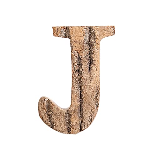 1 x Buchstaben-Dekoration, Holzbuchstaben, Rinde Retro-Ornamente, DIY-Dekorationen (J). von MBLUE