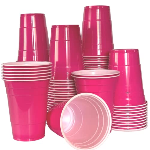 MBP My Beer Pong MYBEERPONG® 100 Wiederverwendbare Rosa Party Becher aus Plastik 16 oz (437ml) von MBP My Beer Pong