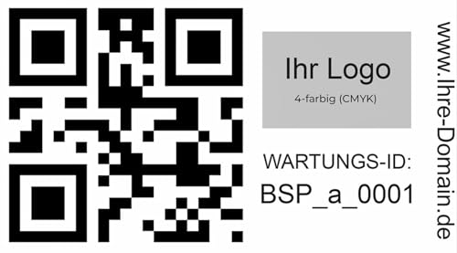 1000 Stück – QR-Code Etiketten fortlaufende Nummer Barcode Wartungsaufkleber inkl. Ihrem farbigen Logo | DIN A4 Made in Germany 1000 Stück – QR-Code Etiketten fortlaufende Nummer Barcode Wartungsaufkleber inkl. Ihrem farbigen Logo | DIN A4 Made in Germany von MBS-SIGNS