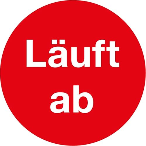 25 Stück – Prüfplakette auf Bogen MHD Hinweis „Läuft ab“ Etiketten Sticker Folie Rot | Ø 20-40 mm Made in Germany, Größen Name: Ø 40 mm 25 Stück – Prüfplakette auf Bogen MHD Hinweis „Läuft ab“ Etiketten Sticker Folie Rot | Ø 20-40 mm Made in Germany, Größen Name: Ø 40 mm von MBS-SIGNS