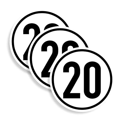 3 Stück - Aufkleber Geschwindigkeits-Schild „20 km/h“ Folie gemäß StVZO § 58 | Ø5-30cm Made in Germany, Größen Name: Ø20 cm 3 Stück - Aufkleber Geschwindigkeits-Schild „20 km/h“ Folie gemäß StVZO § 58 | Ø5-30cm Made in Germany, Größen Name: Ø20 cm von MBS-SIGNS