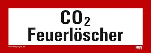 Aufkleber "CO2 Feuerlöscher" selbstklebend Hinweisschild Warnaufkleber Warnhinweis 21x7,4cm Made in Germany by MBS-SIGNS von MBS-SIGNS