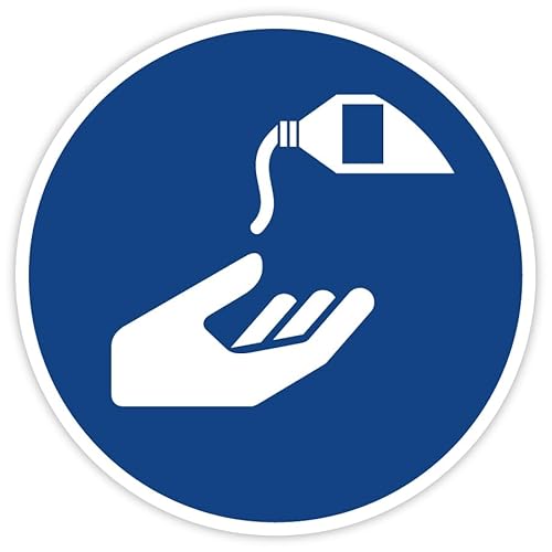 Aufkleber Gebotszeichen "Hautschutzmittel benutzen" Gebot Schild Folie | Ø5-30cm Made in Germany, Größen Name: Ø10 cm Aufkleber Gebotszeichen "Hautschutzmittel benutzen" Gebot Schild Folie | Ø5-30cm Made in Germany, Größen Name: Ø10 cm von MBS-SIGNS