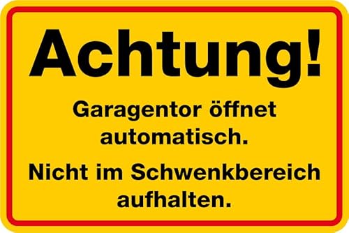 Aufkleber Hinweis „Achtung! Garagentor öffnet automatisch. Nicht im Schwenkbereich aufhalten.“ Schild Folie Signalgelb | Größe wählbar Made in Germany, Größen Name: 45x30 cm Aufkleber Hinweis „Achtung! Garagentor öffnet automatisch. Nicht im Schwenkbereich aufhalten.“ Schild Folie Signalgelb | Größe wählbar Made in Germany, Größen Name: 45x30 cm von MBS-SIGNS