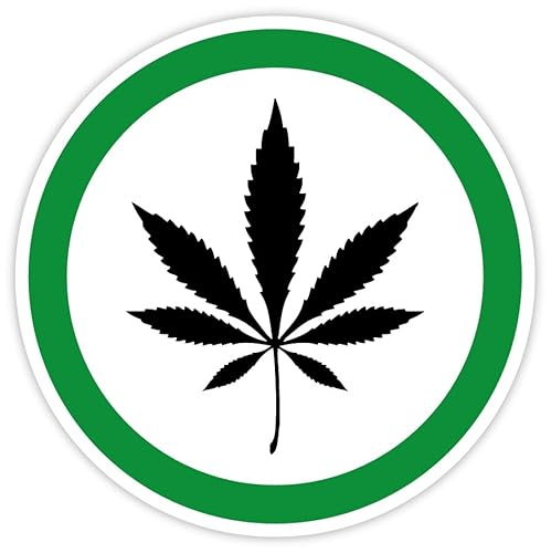 Aufkleber Hinweis „Cannabis/Hanf erlaubt“ Sticker Folie selbstklebend, grün/sw | Ø5-30cm Made in Germany, Größen Name: Ø30 cm von MBS-SIGNS