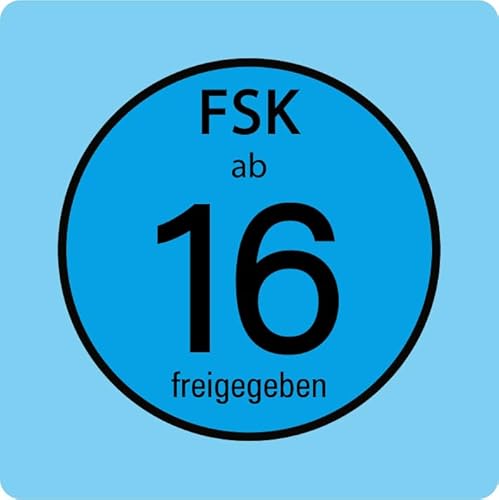 Aufkleber Hinweis Alterseinstufung „FSK ab 16“ Symbol Schild Folie selbstklebend blau | 5-40cm Made in Germany, Größen Name: 30x30cm von MBS-SIGNS