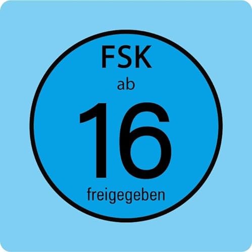 Aufkleber Hinweis Alterseinstufung „FSK ab 16“ Symbol Schild Folie selbstklebend blau | 5-40cm Made in Germany, Größen Name: 30x30cm von MBS-SIGNS