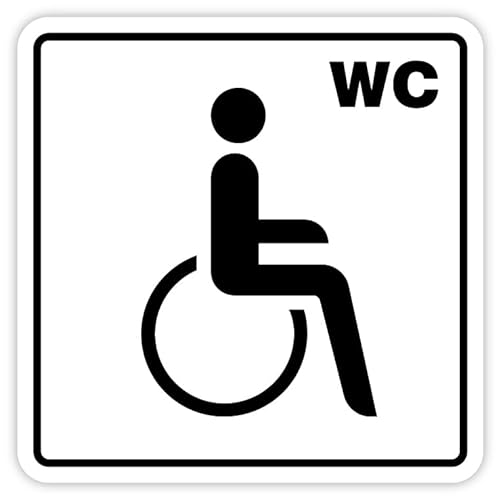 Aufkleber Hinweis Symbol „Behinderten WC“ Schild Folie selbstklebend | 5-30cm Made in Germany, Größen Name: 5x5cm von MBS-SIGNS
