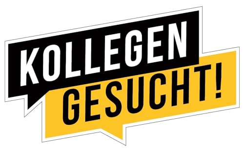 Aufkleber Job Hinweis „KOLLEGEN GESUCHT“ Bewerbung Schild Folie selbstklebend, schwarz/gelb | 50x30cm Made in Germany von MBS-SIGNS