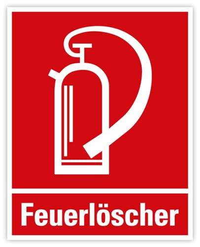 Aufkleber Kombi + Text „Feuerlöscher“ Hinweis Brandschutzzeichen Sticker Folie Symbol nach BGV A8 (F05) | 20 x 25 cm Made in Germany von MBS-SIGNS