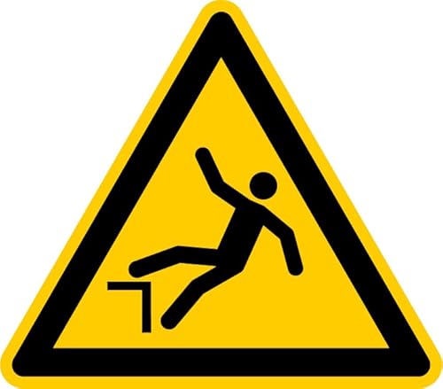 Aufkleber Sparset Warnzeichen „Warnung vor Absturzgefahr“ Sticker ISO 7010 Signalgelb | SL 20 cm Made in Germany, Größen Name: 2 Stück von MBS-SIGNS