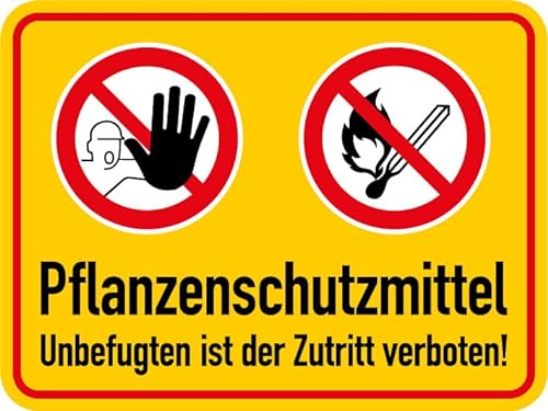 Aufkleber Warnung „Pflanzenschutzmittel - Unbefugten ist der Zutritt verboten!“ Verbot Schild Folie selbstklebend | Größe wählbar Made in Germany, Größen Name: 20x15 cm von MBS SIGNS