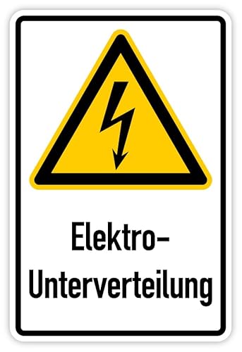 Aufkleber Warnung Hochspannung „Elektro Unterverteilung“ Hinweis Folie | Größe wählbar Made in Germany, Größen Name: 20x30 cm von MBS-SIGNS