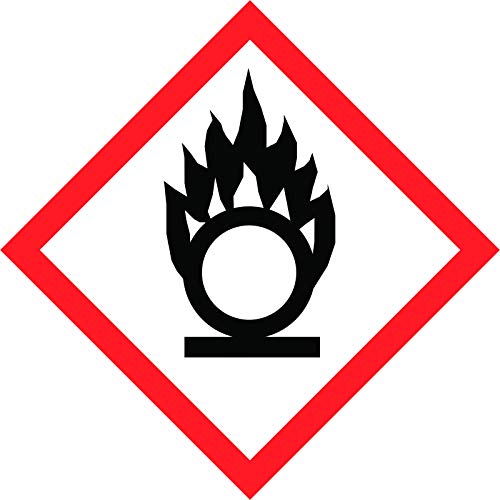 Aufkleber Warnzeichen GHS 03 „Entzündlich“ GHS-Gefahrensymbol Folie selbstklebend, quadratisch | 5-20cm Made in Germany, Größen Name: 5x5cm von MBS-SIGNS