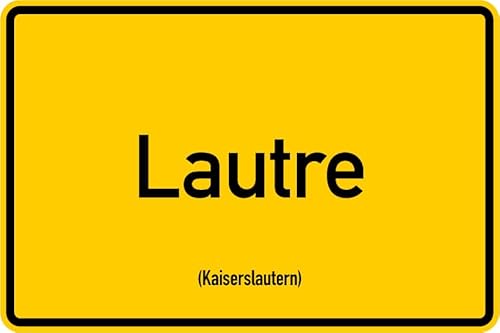 Fun-Aufkleber Ortstafel Ortsschild „Kaiserslautern/Lautre“ Rheinland-Pfalz Folie selbstklebend gelb | Größe wählbar Made in Germany, Größen Name: 45 x 30 cm von MBS-SIGNS