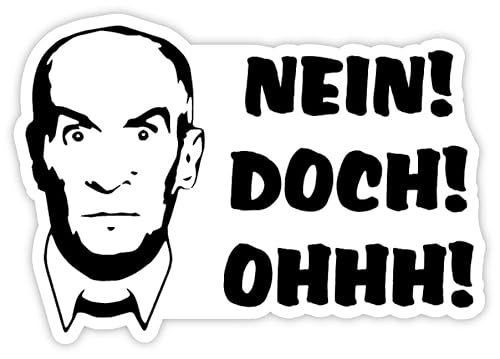 Fun Aufkleber Sticker „NEIN! DOCH! OHHH!“ Komik Schild Folie selbstklebend schwarz/weiß | 20x14cm Made in Germany von MBS-SIGNS
