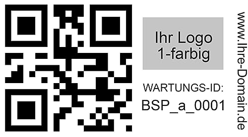 1000 Stück – QR-Code Etiketten fortlaufende Nummer Barcode Wartungsaufkleber inkl. Ihrem einfarbigen Logo | Made in Germany von MBS-SIGNS