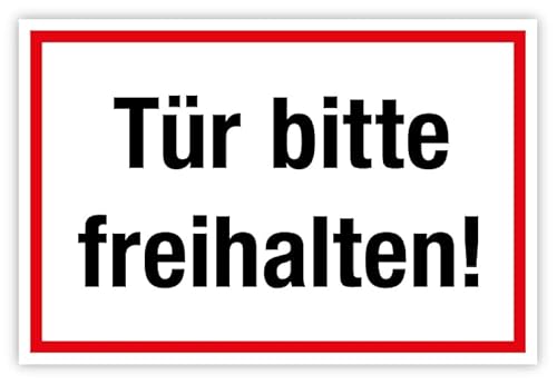 Türaufkleber „Tür bitte freihalten!“ Hinweis Weißer Hintergrund | Varianten wählbar, Größen Name: Weißer Hintergrund | Roter Rahmen, Material: 45x30 cm Türaufkleber „Tür bitte freihalten!“ Hinweis Weißer Hintergrund | Varianten wählbar, Größen Name: Weißer Hintergrund | Roter Rahmen, Material: 45x30 cm von MBS-SIGNS