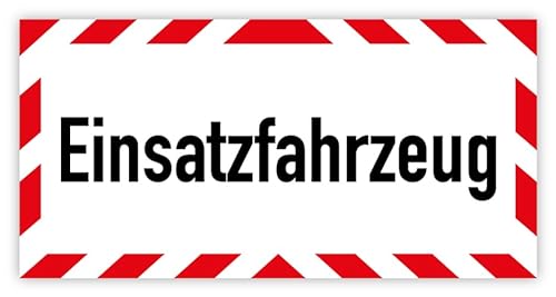 Warnaufkleber Kfz „Einsatzfahrzeug“ Hinweis Schild Folie Sticker | 20x10 cm Made in Germany von MBS-SIGNS
