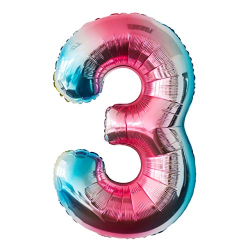 MBW Folienballon 3 Regenbogen Zahlenballon Heliumballon Riesenzahl Luftballon Party Kinder-Geburtstag MBW Folienballon 3 Regenbogen Zahlenballon Heliumballon Riesenzahl Luftballon Party Kinder-Geburtstag von MBW