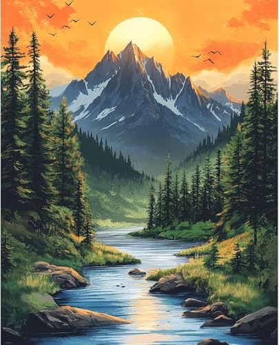 MBYAUYN Diamond Painting Landschaft, Diamond Painting Erwachsene 5d Diamant Painting Bilder 30cm X 40cm, Geeignet Anfänger Als Geschenk, zur Entspannung und Als Wanddeko Wohnzimmer oder Schlafzimmer von MBYAUYN