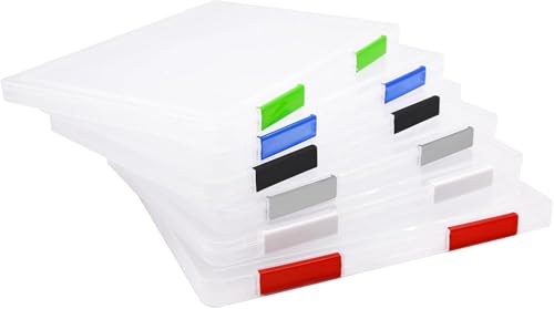 Tragbare A4-Dokumentenbox aus Kunststoff, wasserdicht, mit Druckknöpfen und Deckeln, transparent, Schreibtisch-Papier-Organizer, Schreibtisch-Papierschutz, 6 Stück Tragbare A4-Dokumentenbox aus Kunststoff, wasserdicht, mit Druckknöpfen und Deckeln, transparent, Schreibtisch-Papier-Organizer, Schreibtisch-Papierschutz, 6 Stück von MC MEICHUANG