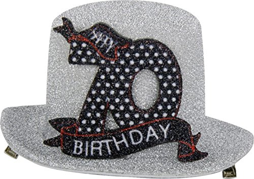 Geburtstag Hut mit Clip 70 Party Deko Spaß Hutzylinder in grau Happy 70 Birthday 12x11x6 cm Geburtstag Hut mit Clip 70 Party Deko Spaß Hutzylinder in grau Happy 70 Birthday 12x11x6 cm von MC Trend