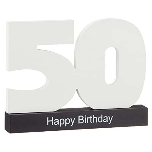 18. 30. 40. 50. Geburtstag individuelles Gästebuch Geburtstagszahl zum Beschriften, alle Gäste verewigen sich auf der Party (50th English) von MC-Trend
