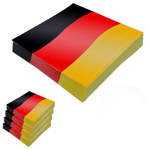 MC-Trend 80 Servietten Deutschland 3-lagig, 33x33cm - Perfekt für jede Fan-Party der deutschen Nationalmannschaft in Schwarz Rot Gold von MC-Trend