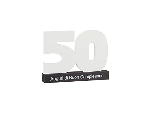 XL Gästebuch zum 50. Geburtstag italienisch aus Holz Happy Birthday zum Beschriften kreative DIY Geschenk-Idee (50. Italien) von MC-Trend