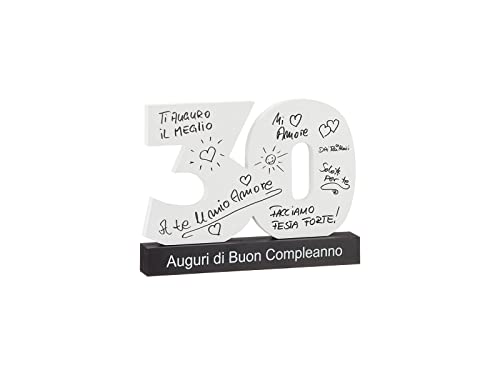 XL Gästebuch zum 30. Geburtstag italienisch aus Holz Happy Birthday zum Beschriften kreative DIY Geschenk-Idee (30. Italien) von MC-Trend