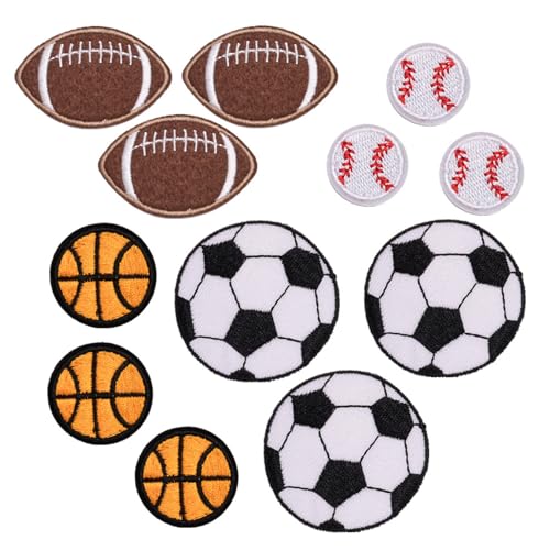 12 PCs Fußball Gesticktes Eisen Auf Flecken Nähen Auf Bestickte Applikationsdekoration Nähflecken Für Taschenjeans Kleidung von MCAOAL