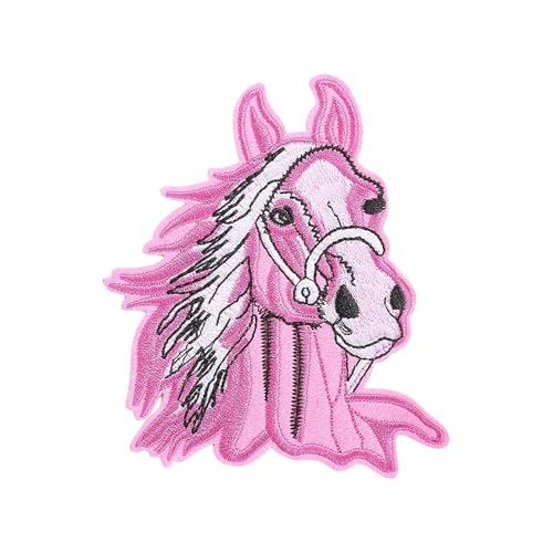 Animal Sew Auf/Bügeleisen Auf Flecken Pferdkopf Bestickte Flecken Ponys Nähflecken Applikationsflecken Für Die Beuteldekoration von MCAOAL